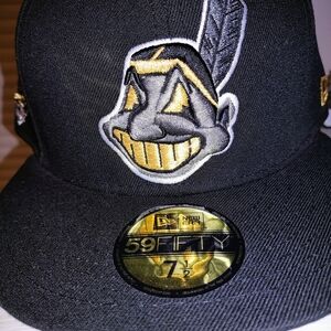 New Era Black And Gold Cleveland Indians World Series Hat